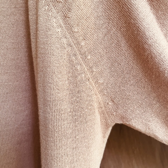 ZARA Knit Soft Sweater Camel Crew Neck Pullover JUMPER Raglan Long Sleeves M - Picture 5 of 12